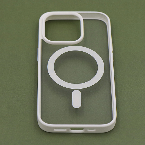 Чехол силиконовый для iPhone 14 Pro (6.1), Магнитный (MagSafe), X-CASE, белый