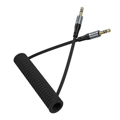 AUX Audio кабель 3,5 мм, UPA33, HOCO, витой, длина 1,5 метр, черный