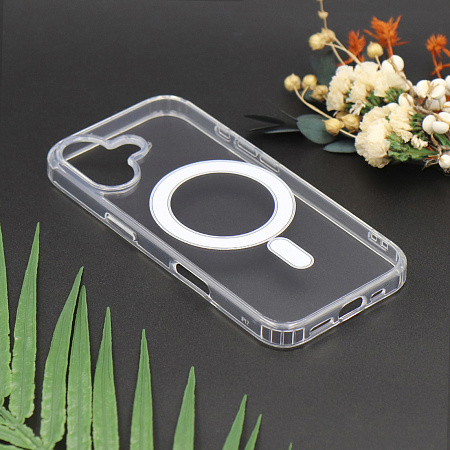 Чехол силиконовый для iPhone 17, Магнитный (MagSafe), X-CASE, прозрачный
