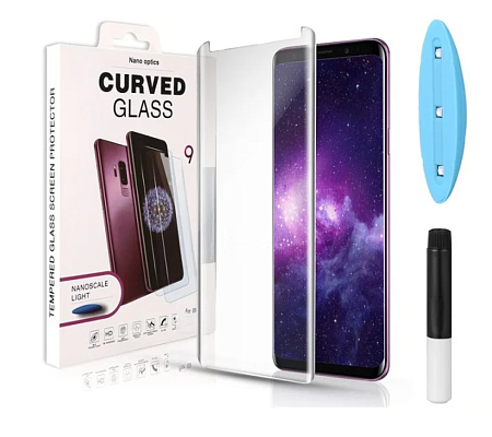 Защитное стекло на Samsung Galaxy S8/S9, 3D ультрафиолет, прозрачное, X-CASE