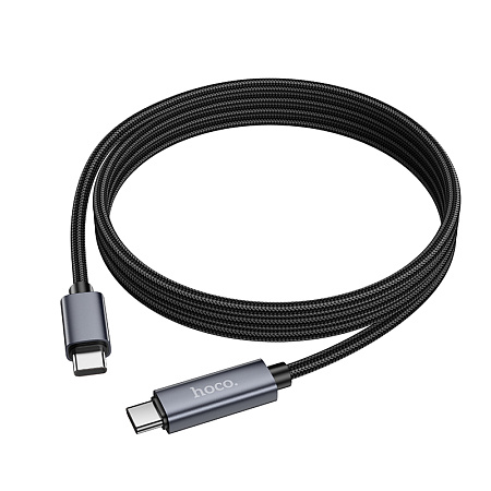 Кабель Type-C на Type-C, HOCO, X112, 1м, 60W, с дисплеем, черный