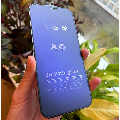 Защитное стекло на iPhone 12 Pro Max (6.7), Anti-blue ray матовый черный, X-CASE