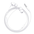 Проводные наушники M60 Perfect sound universal earphones with mic, hoco, белые