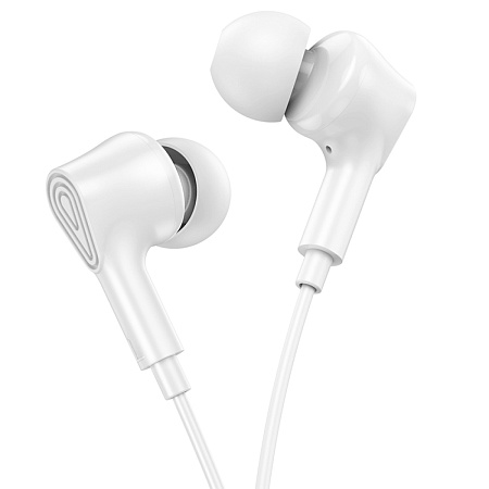 Проводные наушники M102, Ingenious universal earphones, HOCO, вакуумные с микрофоном, белые