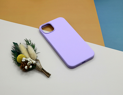Чехол-накладка для iPhone 14 Plus, Silicon Case, без лого, сиреневый