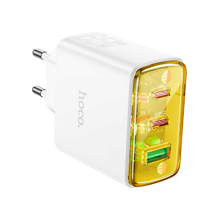 Сетевое зарядное устройство, 2 PD 65W + 1 USB 3.0 QC (CS44A), HOCO, белый