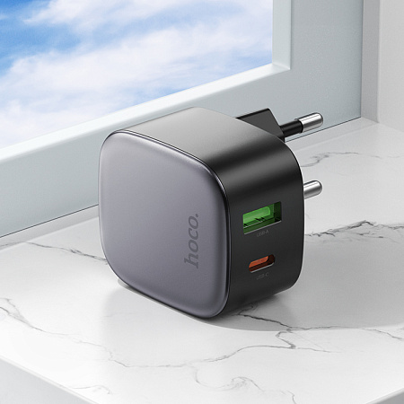 Сетевое зарядное устройство, 1 PD 20W + 1 USB 3.0 QC (CS32A), HOCO, черный