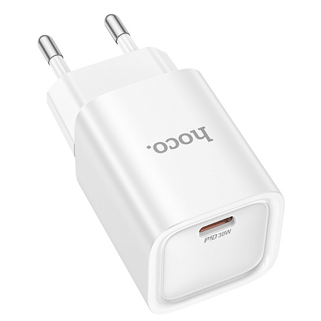 Сетевое зарядное устройство, 1 PD 30W (C148A), HOCO, мини, белый