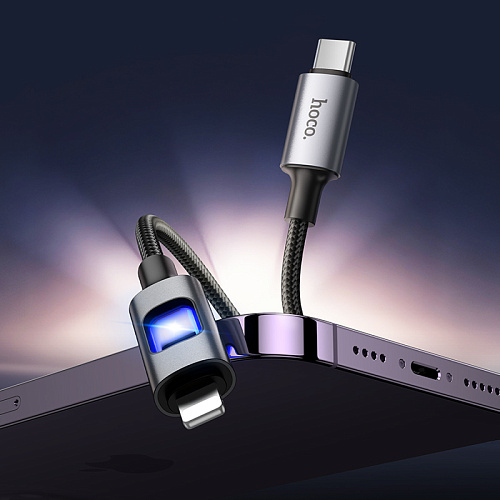 Кабель Lightning to Type-C (PD), HOCO, U144, 1.2 метра, цвет черный