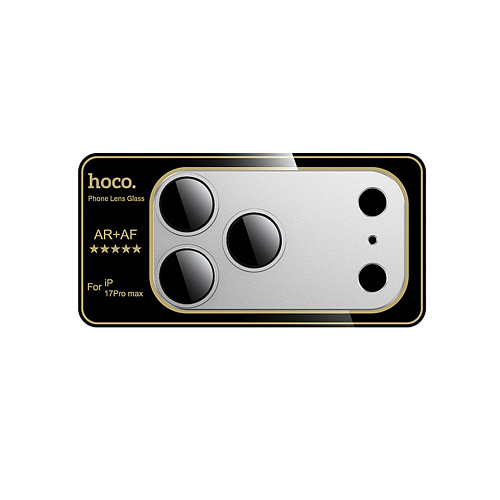 Защитное стекло для iPhone 17 Pro Max, V16, HOCO, на заднюю камеру, алюминий, серебряный