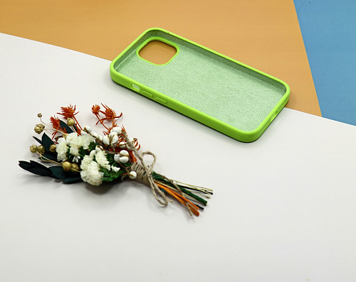 Чехол-накладка для iPhone 14, Silicon Case, без лого, зеленый