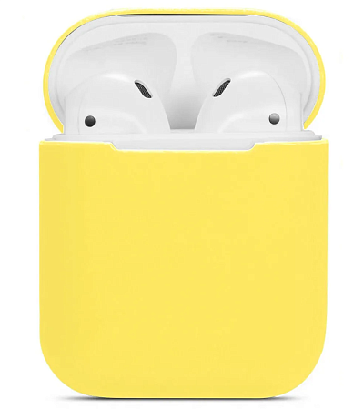 Чехол силиконовый для Airpods 1/Airpods 2 case, X-CASE, желтый