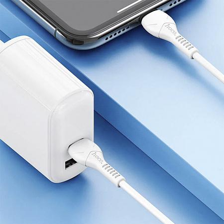 Кабель Lightning to Type-C (PD), HOCO, X55, белый