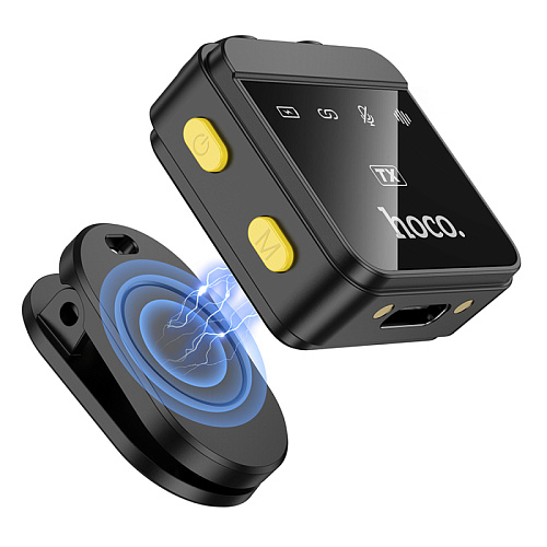 Беспроводной микрофон с приемником для Type-C и Lightning, L17, HOCO, черный