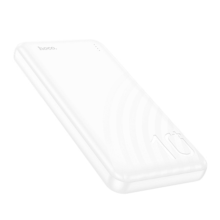 Универсальный Доп. Аккумулятор 10000mAh, J123, HOCO, выход: 2 USB: 5V/2, белый