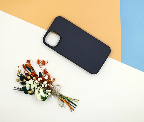 Чехол-накладка для iPhone 14, Silicon Case, без лого, угольно-серый