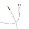 AUX Audio кабель 3,5 мм на Type-C, UPA19, HOCO, серебряный