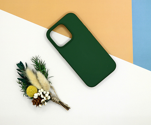 Чехол-накладка для iPhone 14 Pro, Silicon Case, без лого, сосновый лес