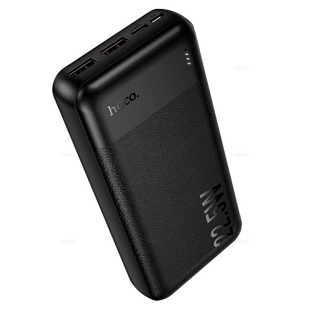 Универсальный Доп. Аккумулятор 20000mAh, J159A, HOCO, выход: 1 USB (22.5W), 1 PD (20W), черный
