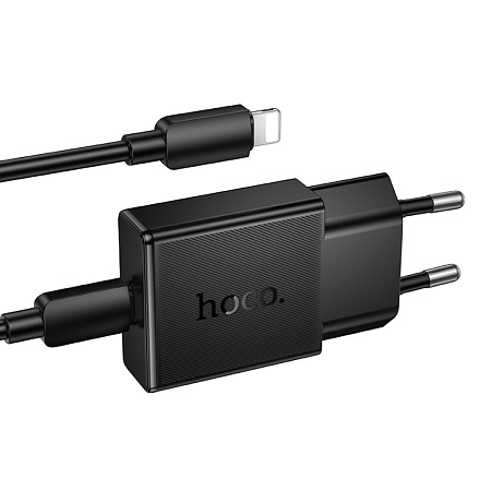 Сетевое зарядное устройство, 1 PD 20W (N72), HOCO, Type-C to Lightning, черный