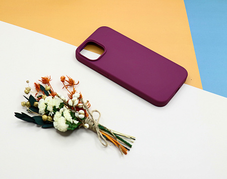 Чехол-накладка для iPhone 14, Silicon Case, без лого, винный
