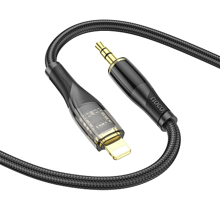 AUX Audio кабель 3,5 мм на Lightning, UPA25, HOCO, черный