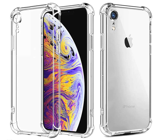 Чехол силиконовый для iPhone XR (6.1), усиленные края, с защитой камеры, X-CASE, прозрачный