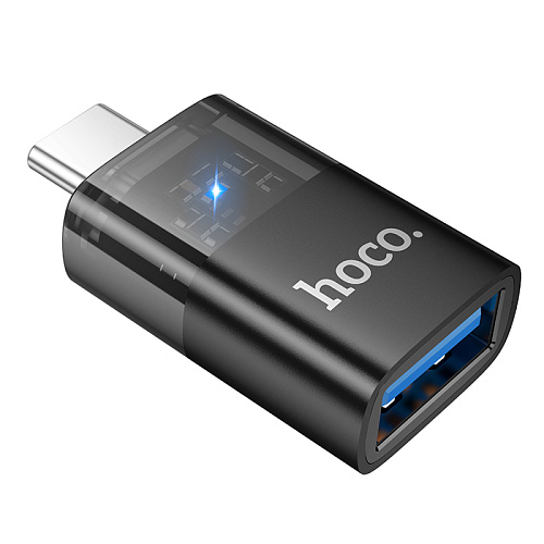 Переходник OTG Type-C, Type-C (папа) на USB (мама), UA36B, HOCO, черный