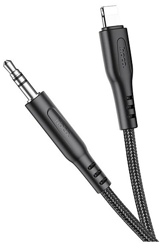 AUX Audio кабель 3,5 мм на Lightning, UPA18, HOCO, черный