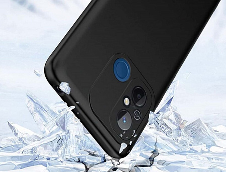 Чехол силиконовый для Xiaomi Redmi 12C (4G)/Redmi 11A/Poco C55, с защитой камеры, X-CASE, черный