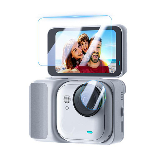 Защитное стекло 2 в 1 для экрана и объектива экшн камеры DJI Osmo 360, PULUZ