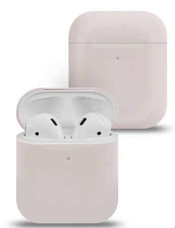 Чехол силиконовый для Airpods 1/Airpods 2 case, X-CASE, розовый песок