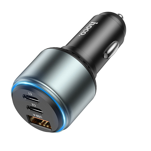 Автомобильное зарядное устройство, 1 USB QC3.0+2 PD 65W (NZ9), HOCO, черный
