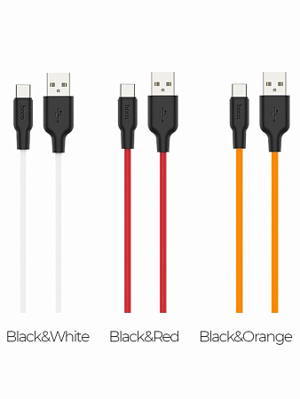 USB Кабель Type-C, HOCO, X21 Plus, силиконовый, черно-белый