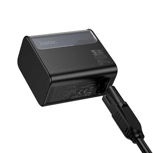 Сетевое зарядное устройство, 2 PD 70W + 1 USB 18W (CS76A), HOCO, черный