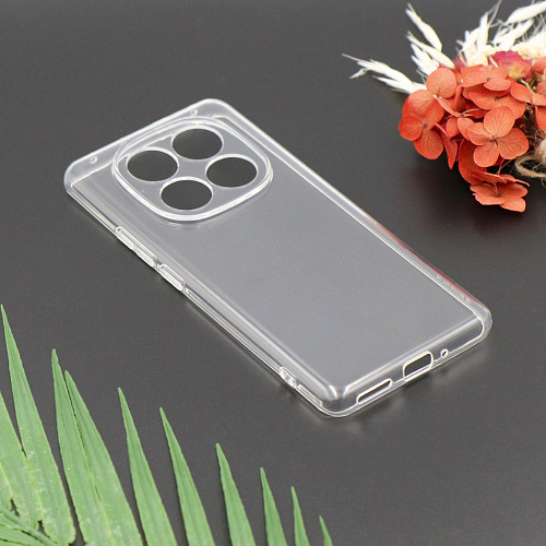 Чехол силиконовый для Xiaomi Redmi Note 14 Pro (5G), с защитой камеры, X-CASE, прозрачный