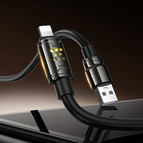 USB дата кабель Lightning, HOCO, U143, 1.2 метр, цвет черный