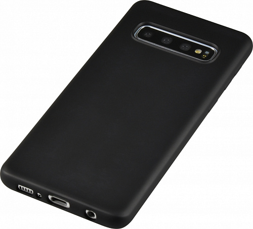Чехол силиконовый для Samsung SM-G973, Galaxy S10, с микрофиброй внутри, X-CASE, черный
