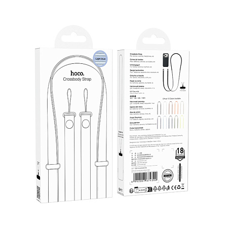 Шнурок для телефона универсальный, GH11, Hoco, стильный, цвет голубой