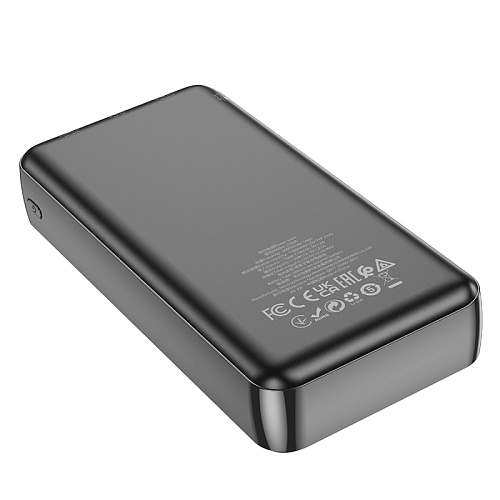 Универсальный Доп. Аккумулятор 20000mAh, J100A, HOCO, выход: 2 USB (5V/2A), черный