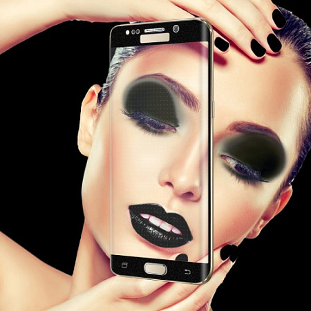 Защитное стекло на Samsung G928F, Galaxy S6 Edge Plus, с загибом, черное, X-CASE