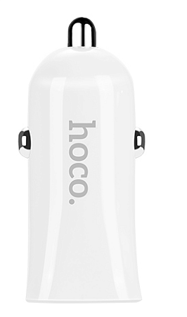 Автомобильное зарядное устройство, 2 USB 2.4A (Z12), usb cable micro, HOCO, белый