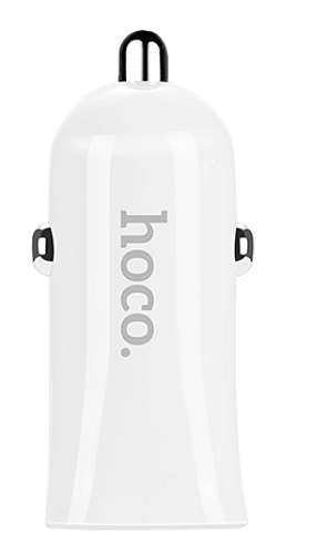 Автомобильное зарядное устройство, 2 USB 2.4A (Z12), usb cable micro, HOCO, белый