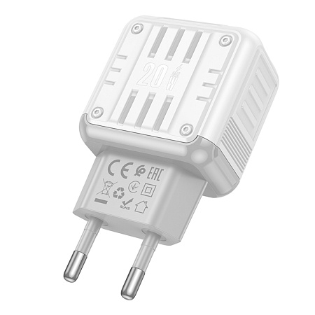 Сетевое зарядное устройство, 1 PD 20W + 1 USB 3.0 QC (C135A), HOCO, белый