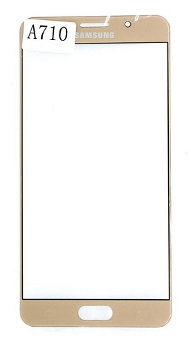 Защитное стекло на Samsung A710F, Galaxy A7 (2016), 2.5D, золотой, X-CASE