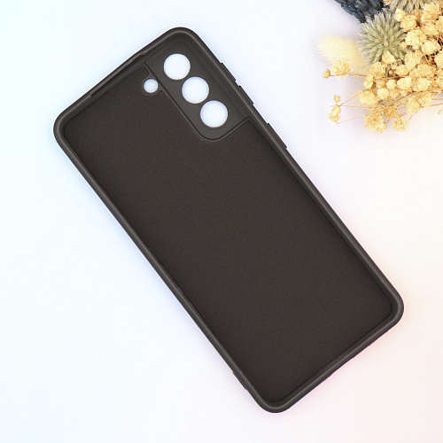 Чехол силиконовый для Samsung Galaxy S21, с микрофиброй внутри, с защитой камеры, X-CASE, черный