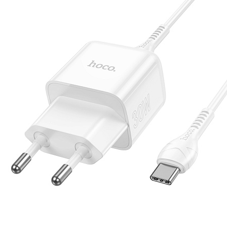 Сетевое зарядное устройство, 1 PD 30W (N32), HOCO, Type-C to Type-C, белый