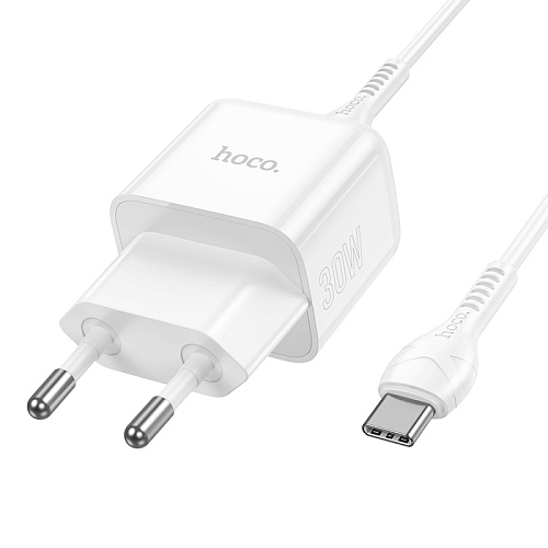 Сетевое зарядное устройство, 1 PD 30W (N32), HOCO, Type-C to Type-C, белый