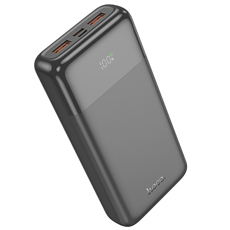 Универсальный Доп. Аккумулятор 20000mAh, J121A, HOCO, выход: 2 USB (22.5W)+1 PD (20W) с дисплеем, черный