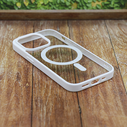 Чехол силиконовый для iPhone 14 Pro (6.1), Магнитный (MagSafe), X-CASE, белый